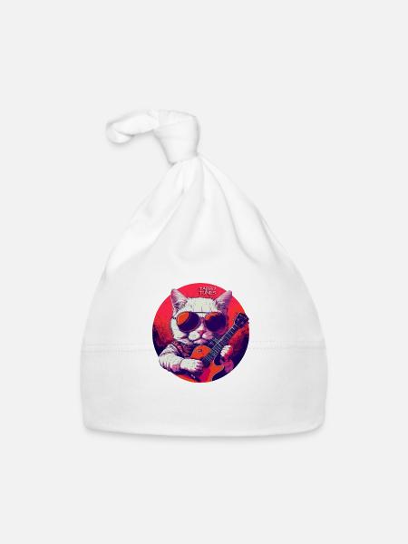 Tabby Tunes - Organic Baby Cap - white - Front