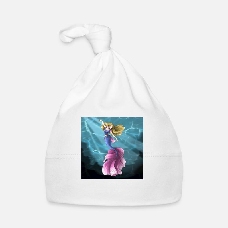 Sirène - Bonnet bio Bébé - blanc