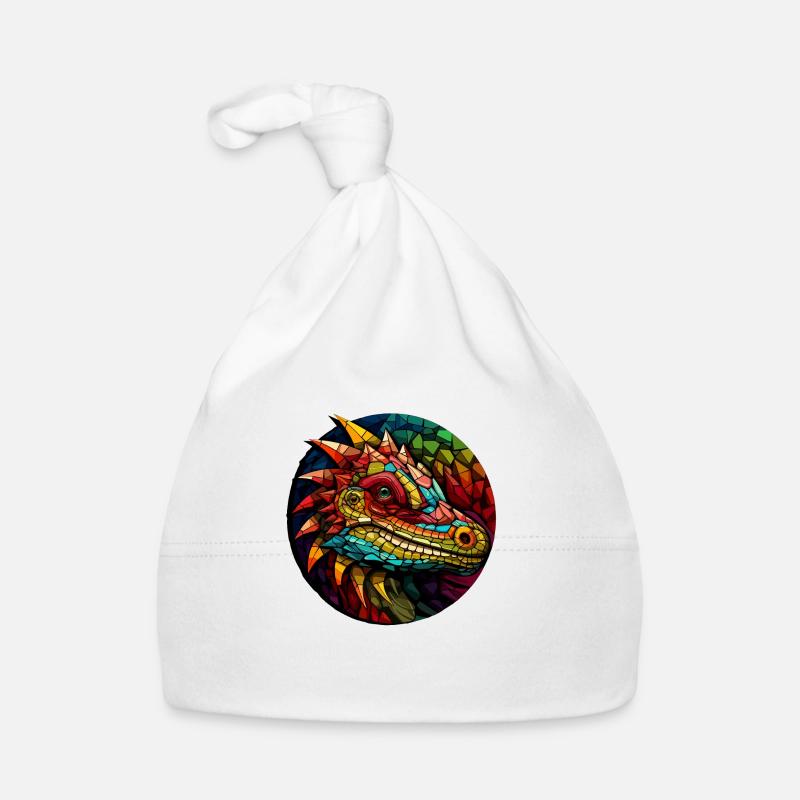 Abstract Lizard - Geometric Design Organic Baby Cap