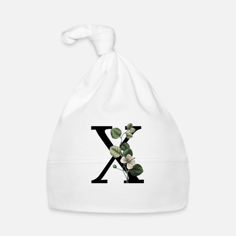 lettre x botanique vert Bonnet bio Bébé