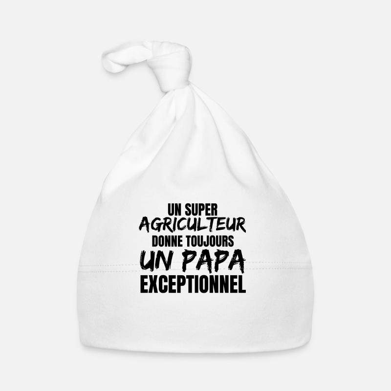 SUPER PAPA AGRICULTEUR - Bonnet bio Bébé - blanc