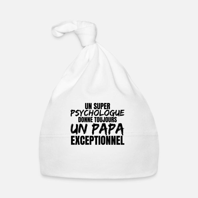 SUPER PAPA PSYCHOLOGUE - Bonnet bio Bébé - blanc