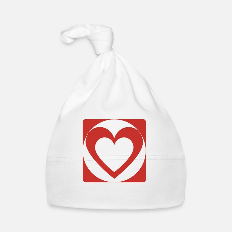 Rotes Herz Baby Bio-Mütze