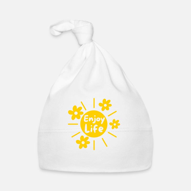 Profite de la vie - Bonnet bio Bébé - blanc