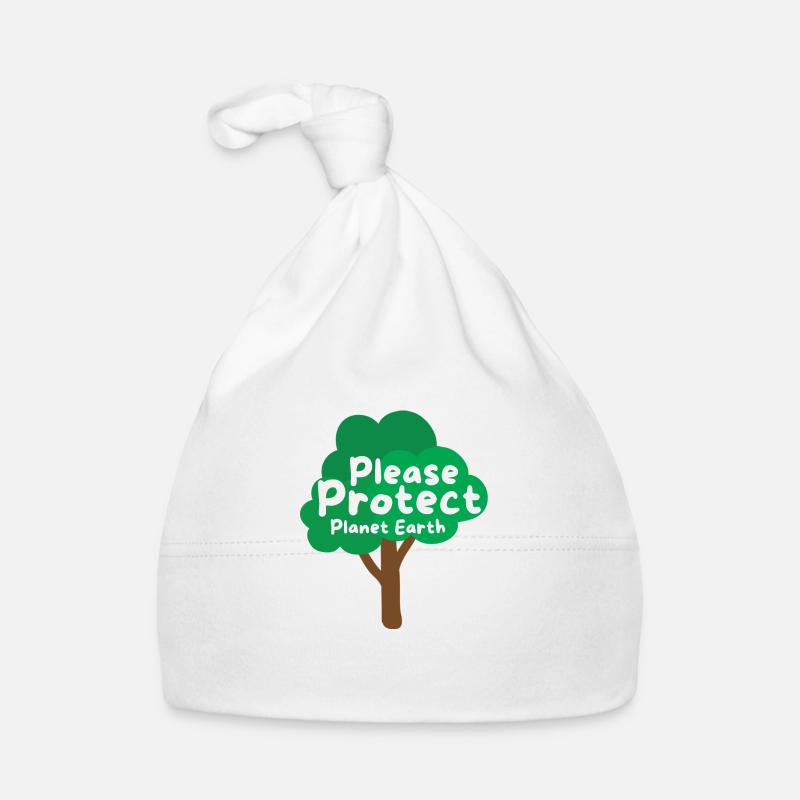Please protect planet earth - Organic Baby Cap - white