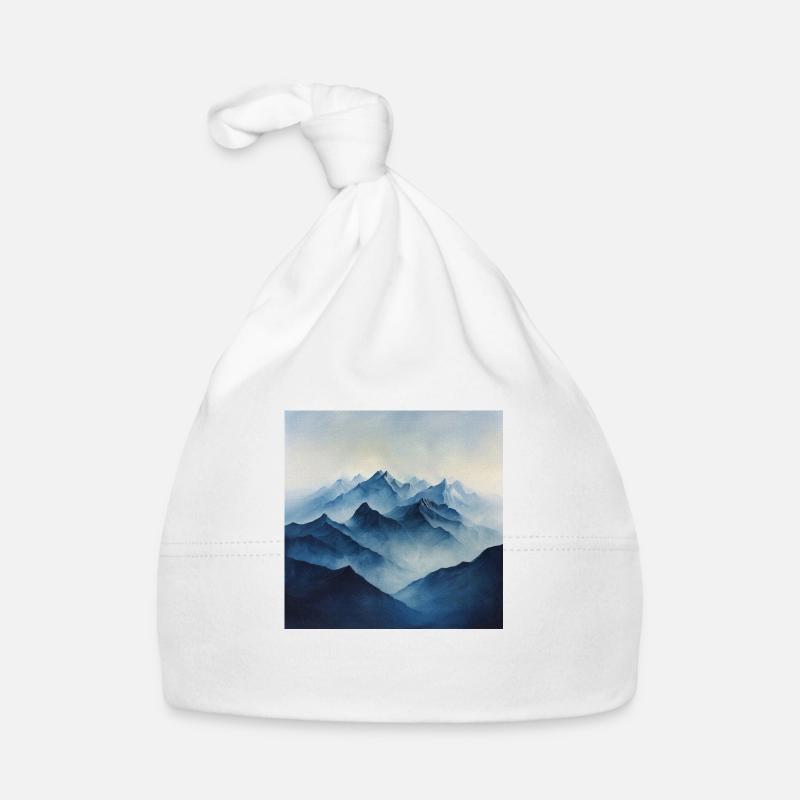 Poster Canvas Mountain 12 - Baby Bio-Mütze - Weiß