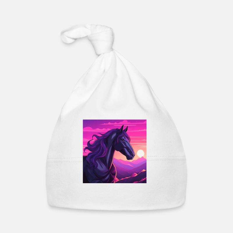 Art du cheval - Bonnet bio Bébé - blanc