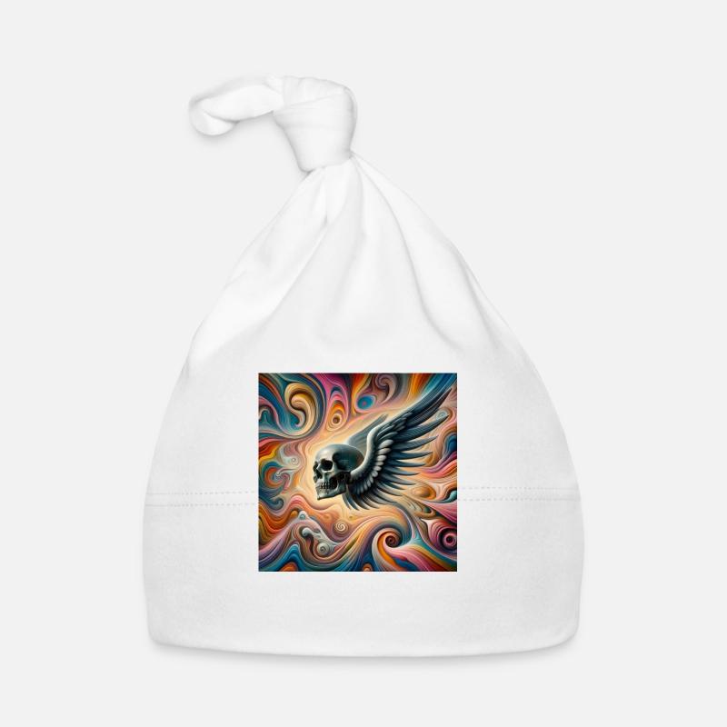Totenkopf mit Flügel (bunt) Baby Bio-Mütze