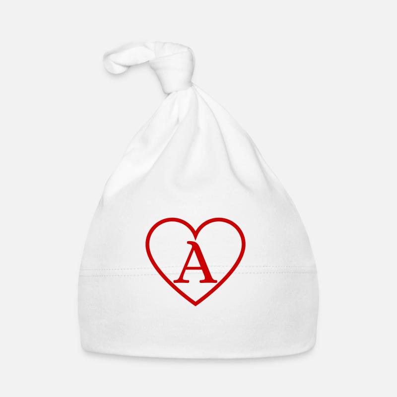 Red Heart Letter Organic Baby Cap