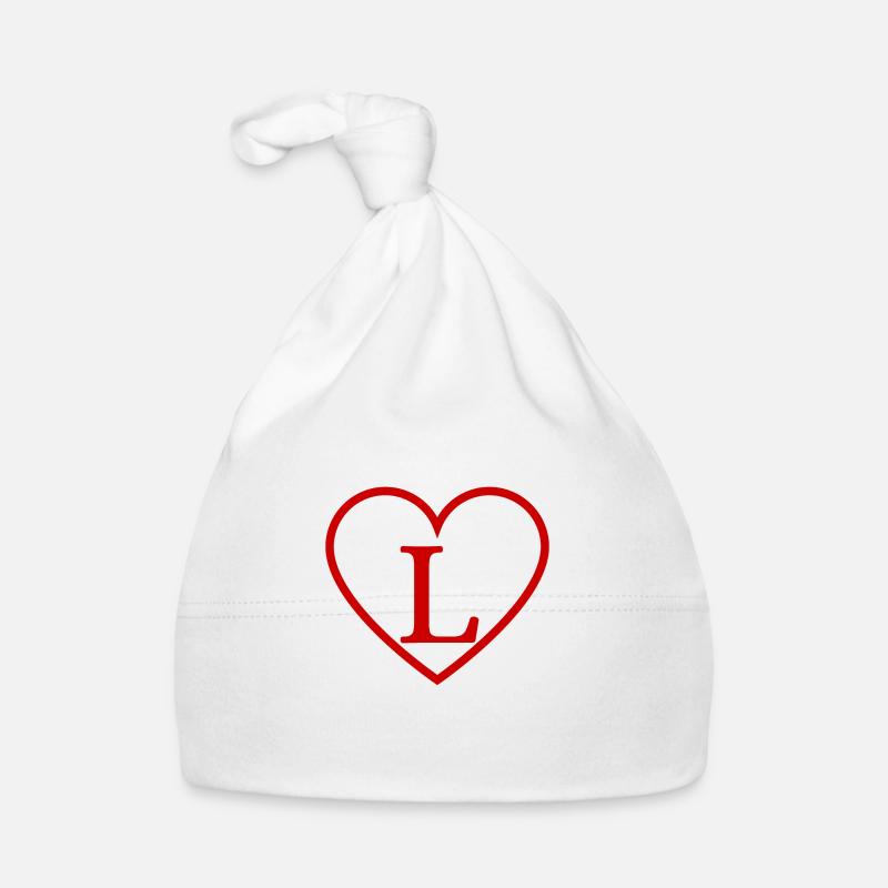 Lettre l cœur rouge Bonnet bio Bébé