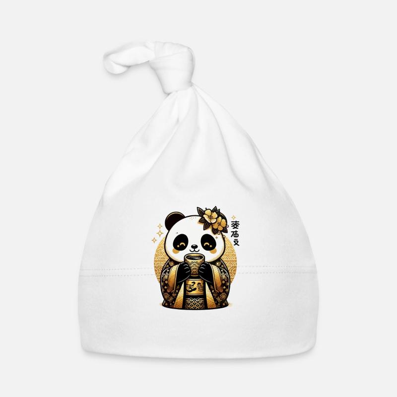 Cute Panda Tea Drink Organic Baby Cap