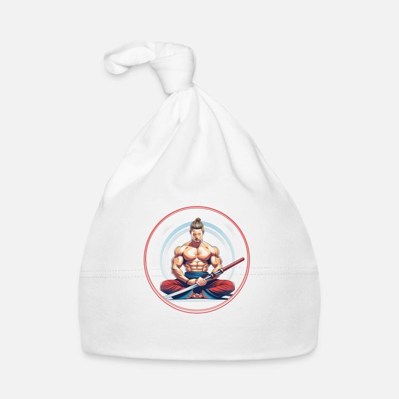 Meditating Samurai with Katana Organic Baby Cap