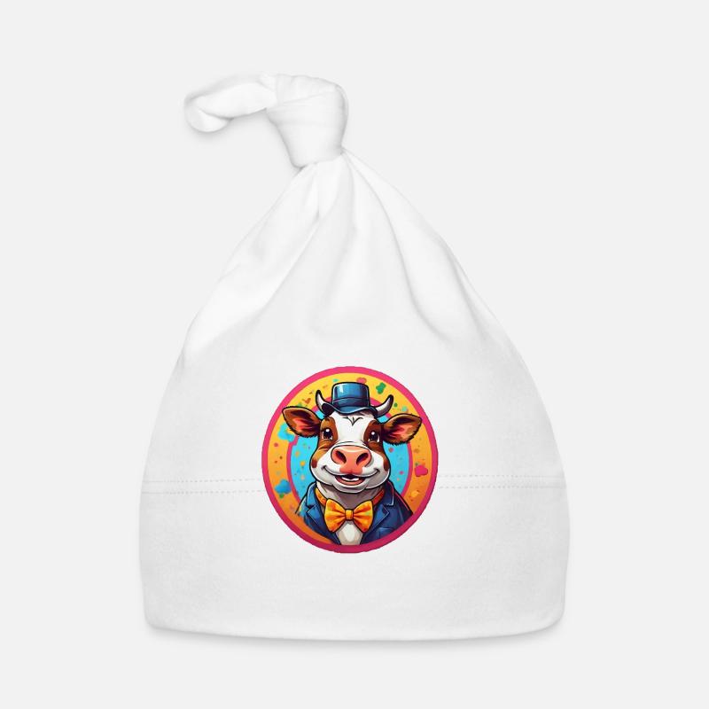 Lustige Kuh Comic Baby Bio-Mütze