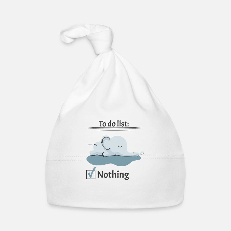 to do list nothing Elefant Organic Baby Cap