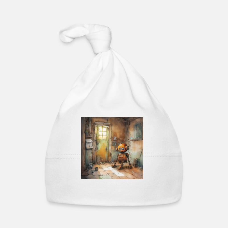 Old Rusty Abandoned Robot 2 Organic Baby Cap