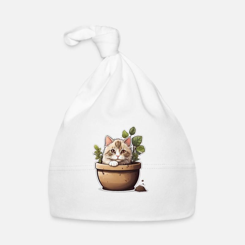 Cute Cat Flower Organic Baby Cap