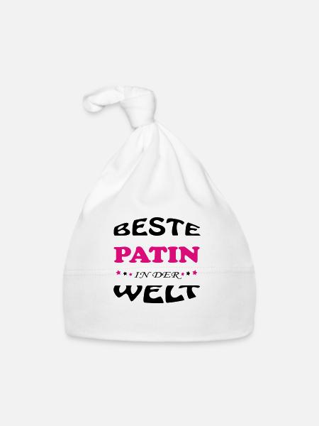 BESTE PATIN MARRAINE IN DER WELT - Bonnet bio Bébé - blanc - Devant