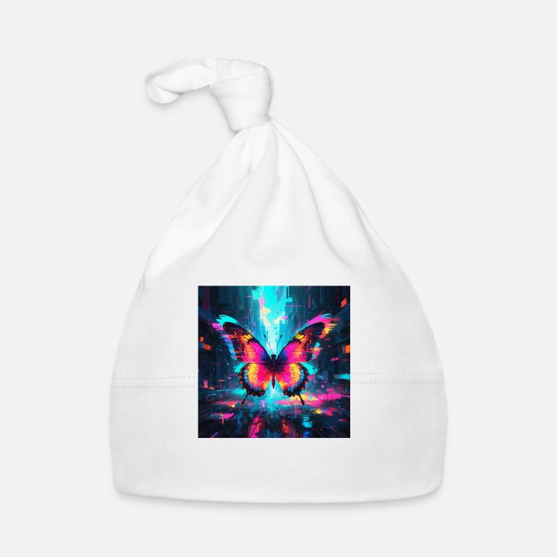 Neon Schmetterling Baby Bio-Mütze