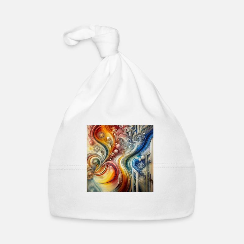 Fusion éthérée - Peinture abstraite Bonnet bio Bébé