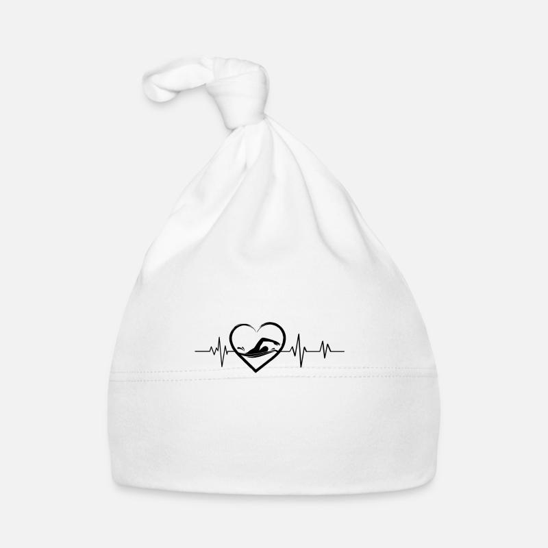 battement de cœur natation - Bonnet bio Bébé - blanc