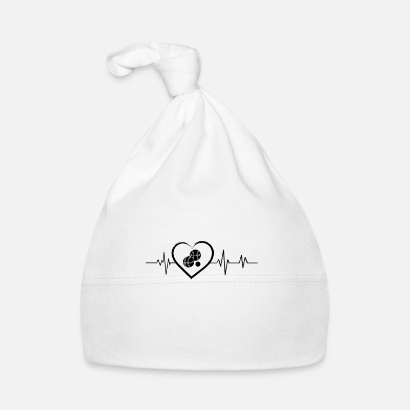 battement de cœur pétanque - Bonnet bio Bébé - blanc