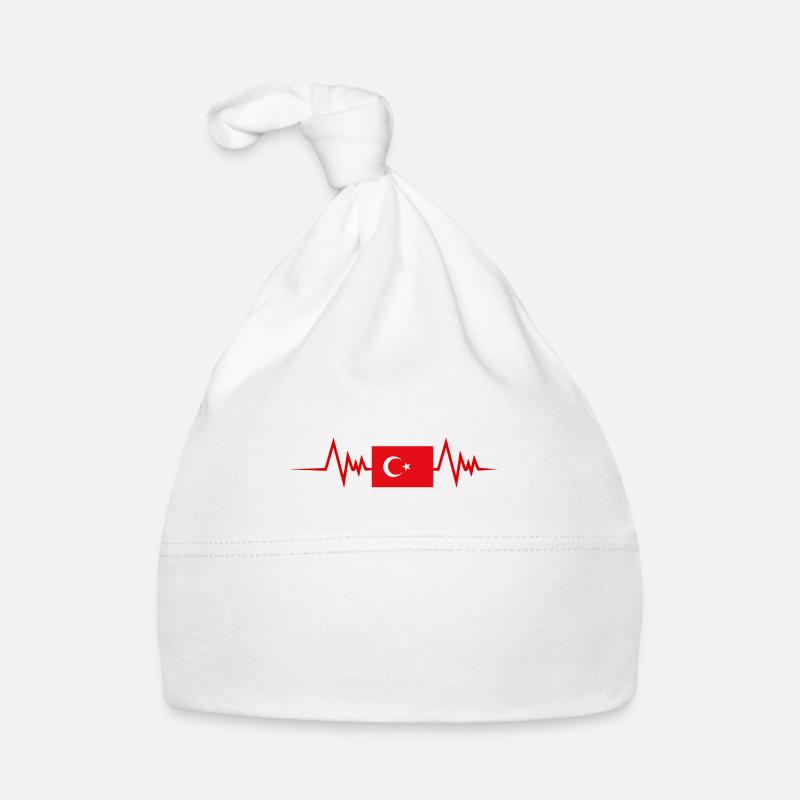 Battement de cœur de la dinde turque Drapeau turc dinde turque Bonnet bio Bébé