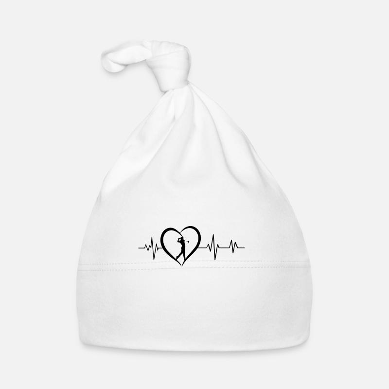 battement de cœur golf - Bonnet bio Bébé - blanc
