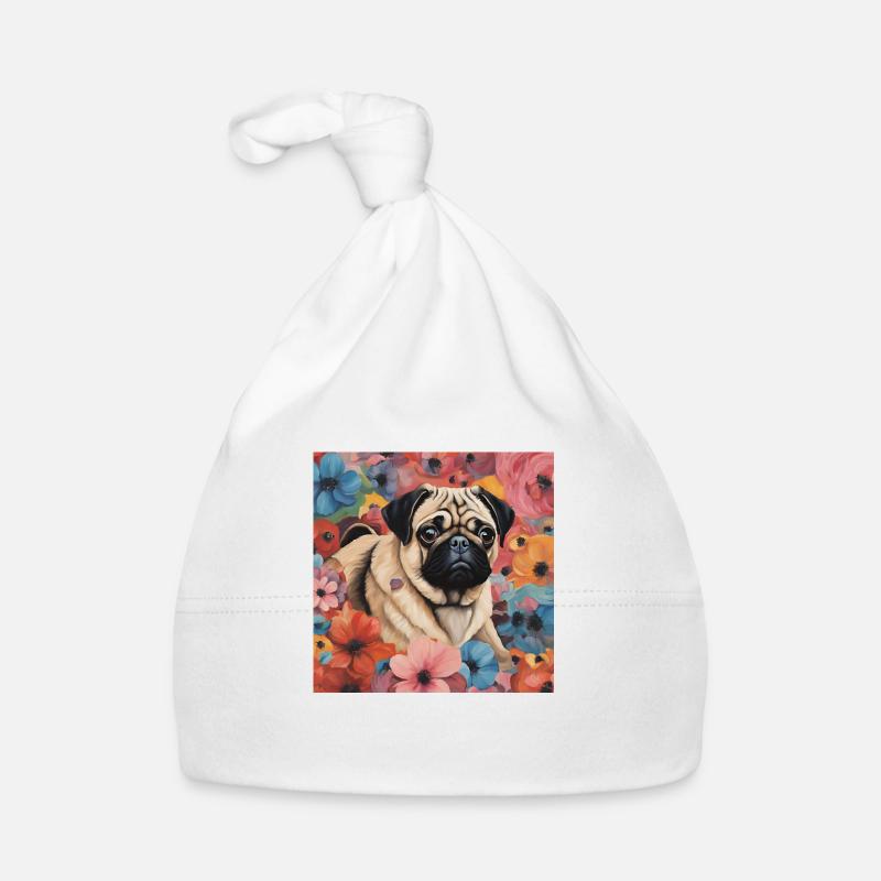 Mops Design Baby Bio-Mütze