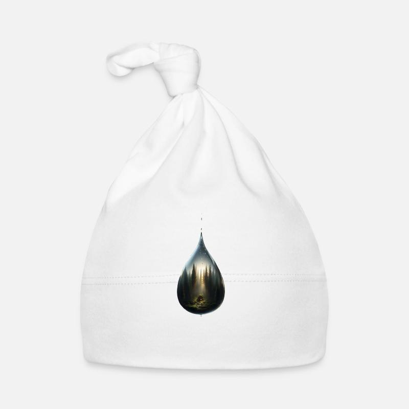 Vue sur la forêt déchirure - Bonnet bio Bébé - blanc