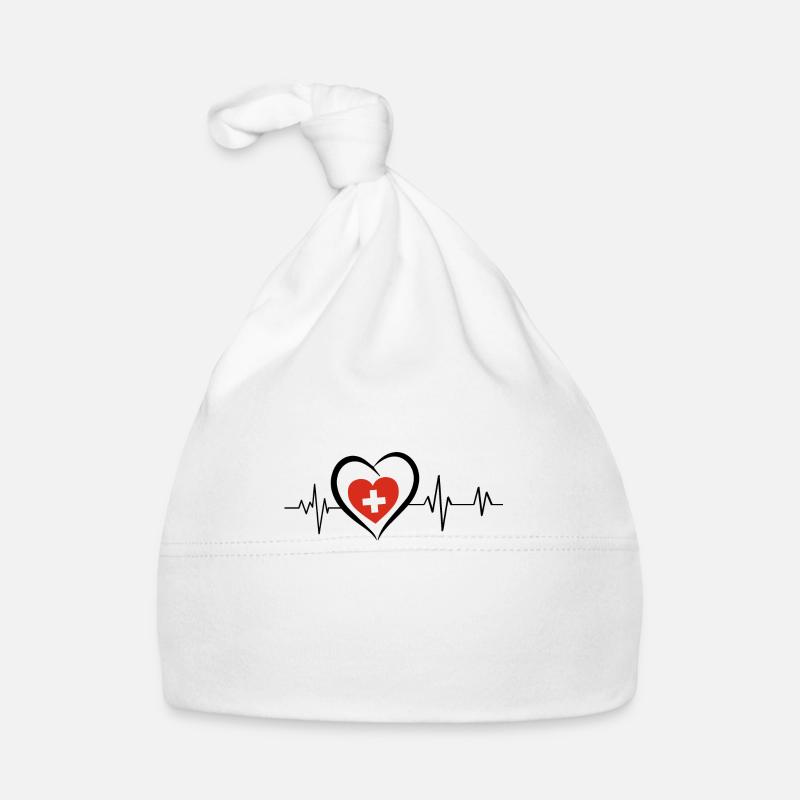 Schweizer Herzschlag - Baby Bio-Mütze - Weiß