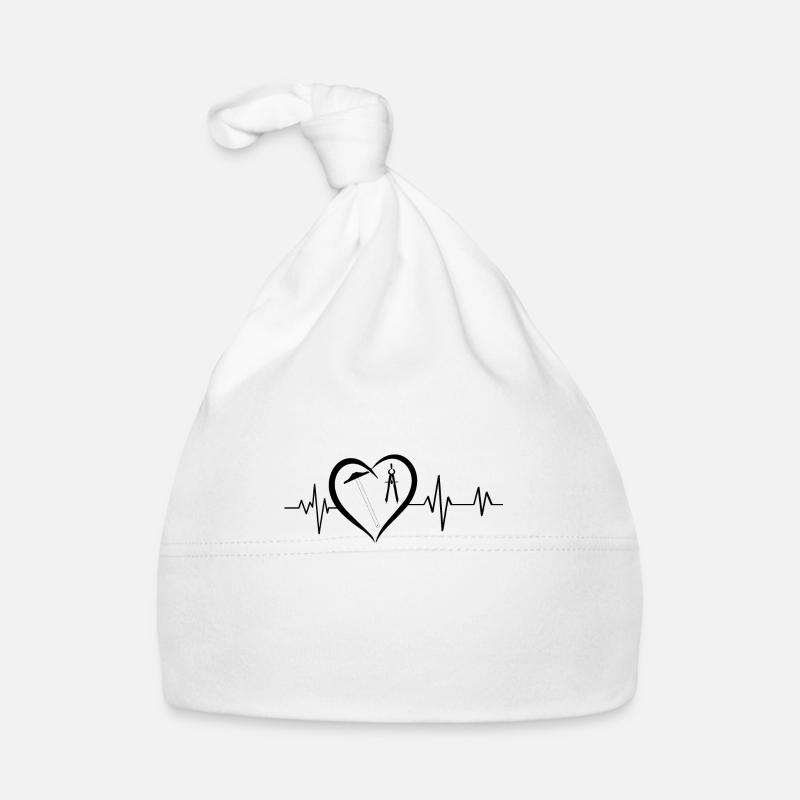 battement de cœur architecture - Bonnet bio Bébé - blanc