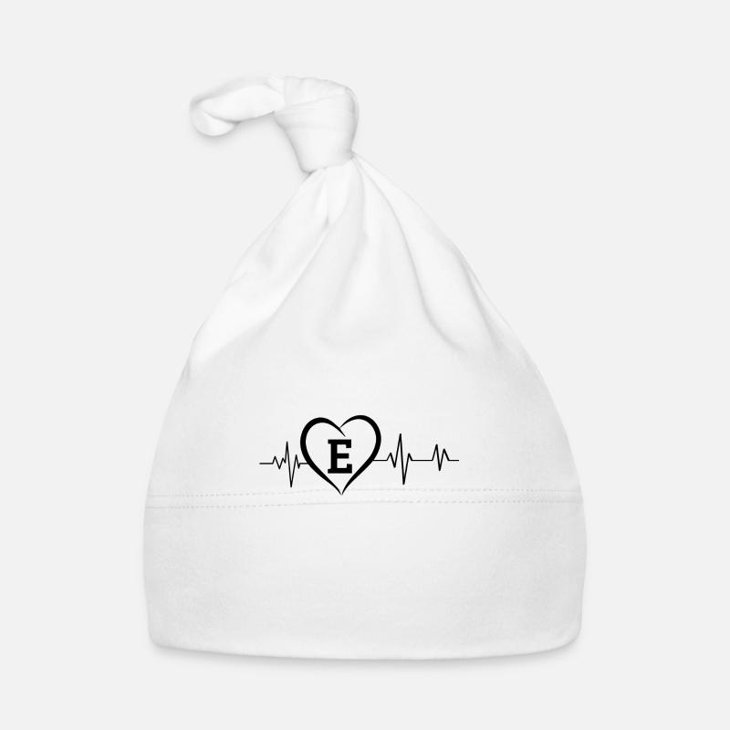 battement de cœur lettre e Bonnet bio Bébé