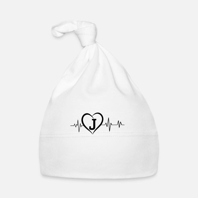 heartbeat letter j Organic Baby Cap