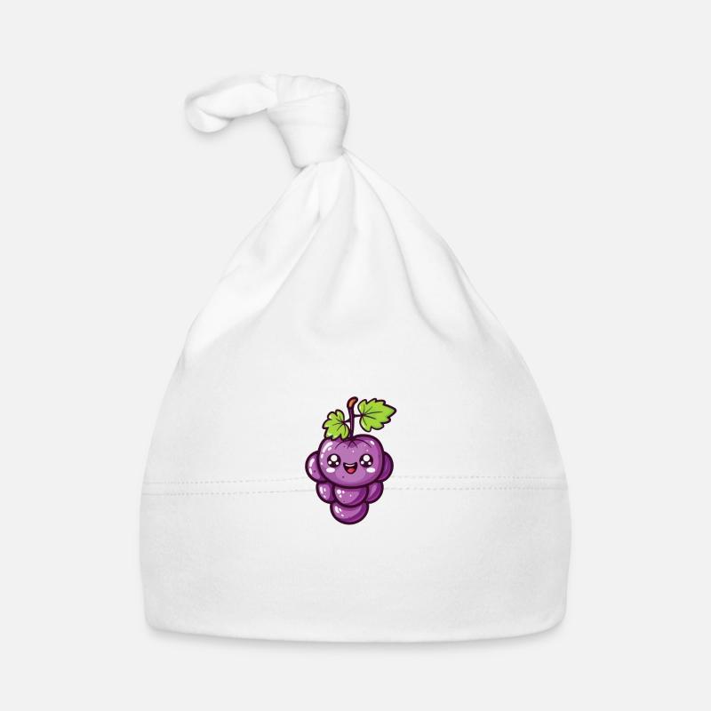 Raisin heureux dans le style de dessin animé violet Bonnet bio Bébé