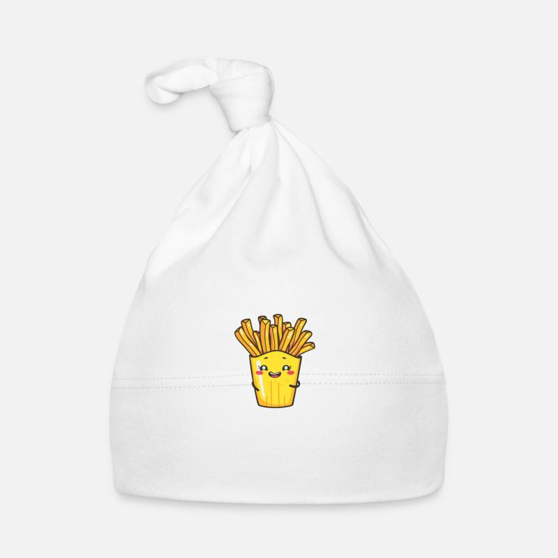 Dessin animé de frites joyeuses - Snack Time Fun Bonnet bio Bébé