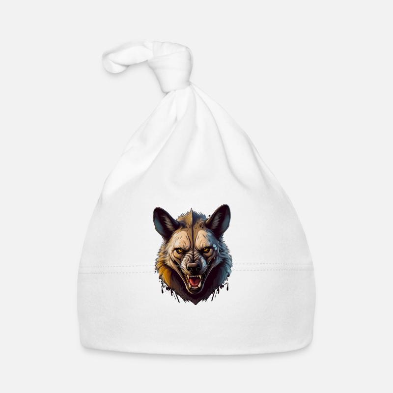 Wild angry animal pugnacious combative hyena Organic Baby Cap