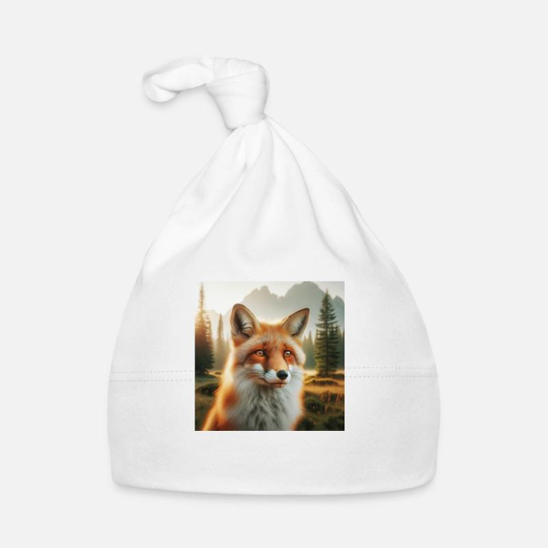 Fuchs - Baby Bio-Mütze - Weiß