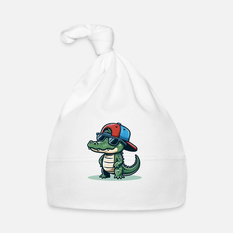 Crocodile with Basecap and Sunglasses - Krokodil Baby Bio-Mütze
