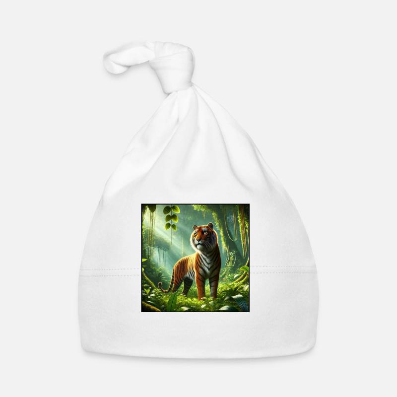 Tiger - Baby Bio-Mütze - Weiß