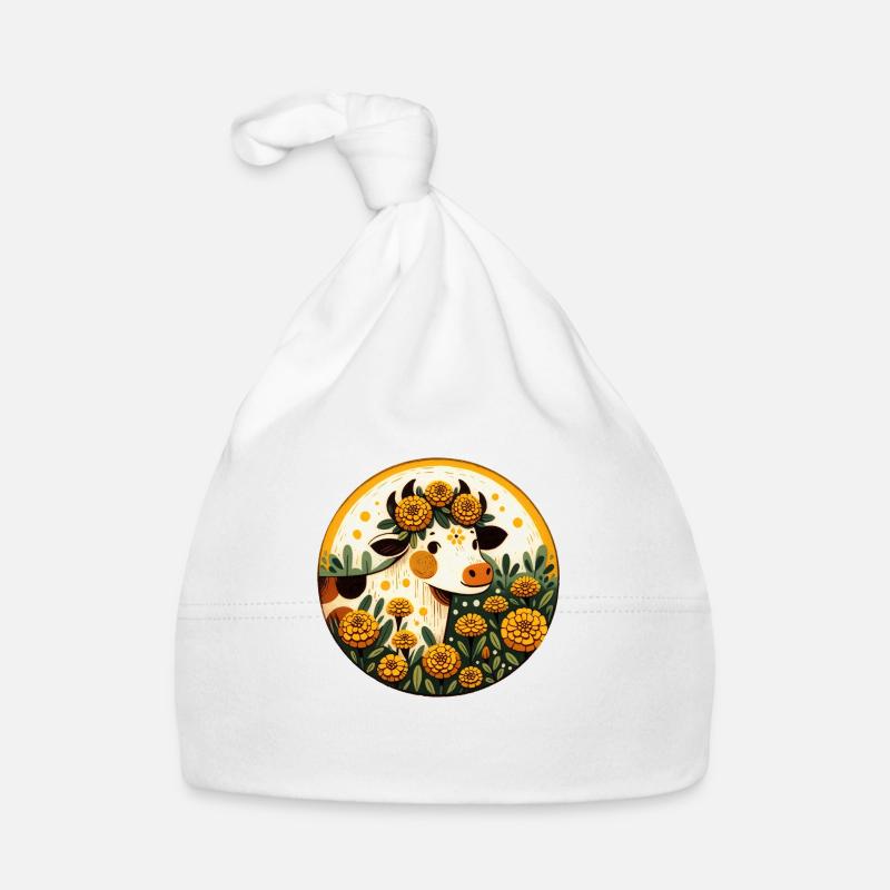 Ringelblume Kuh Baby Bio-Mütze