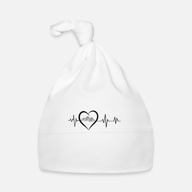 battement de cœur pyramides - Bonnet bio Bébé - blanc