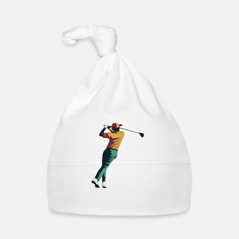 Golfer Golf Golf Ball - Organic Baby Cap - white
