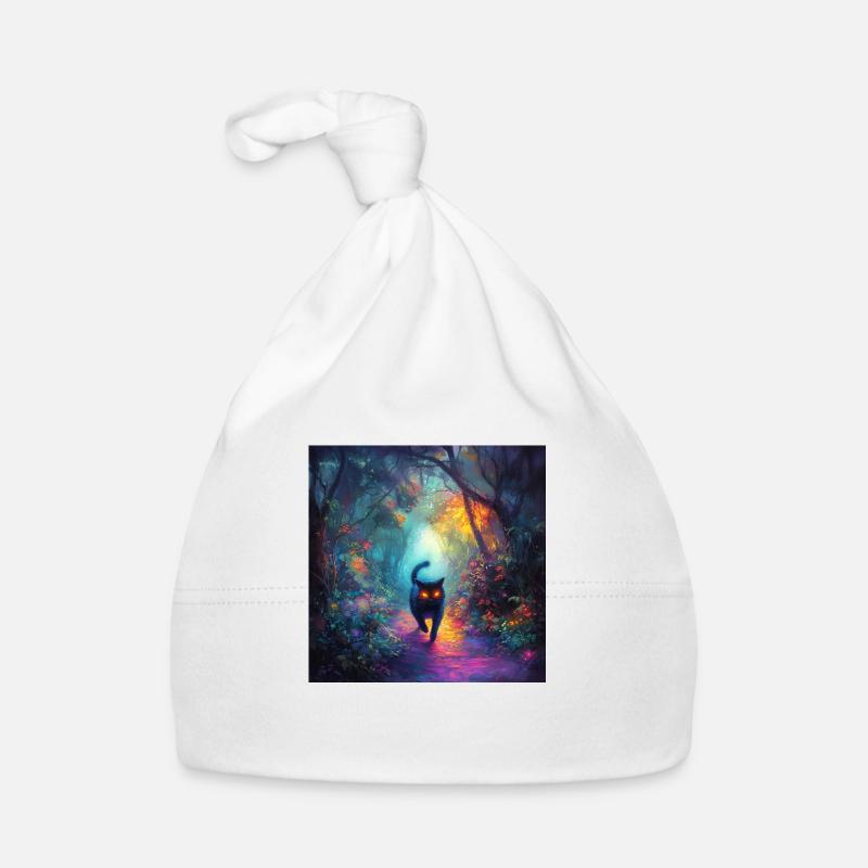 FANTASY Forest Cat 5 - Baby Bio-Mütze - Weiß