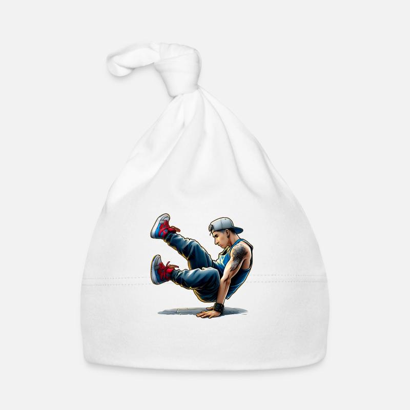 Spektakulärer Tanz - Breakdance - Baby Bio-Mütze - Weiß