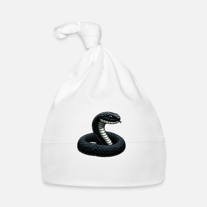 Mamba Schwarz - Legénde Schwarz - Baby Bio-Mütze - Weiß