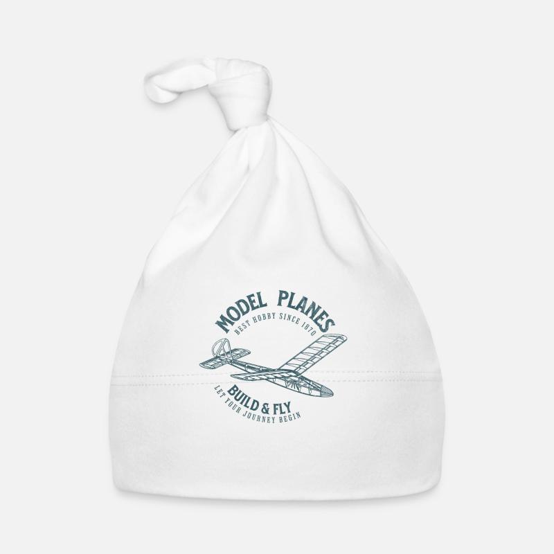 Model Airplanes - Organic Baby Cap - white