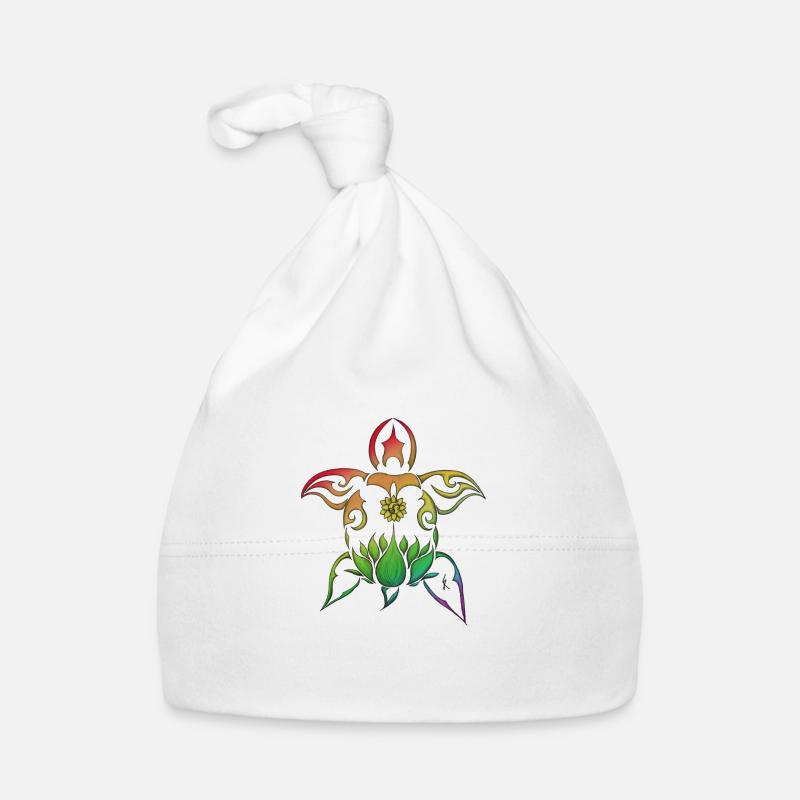 Rainbow Turtle Bonnet bio Bébé