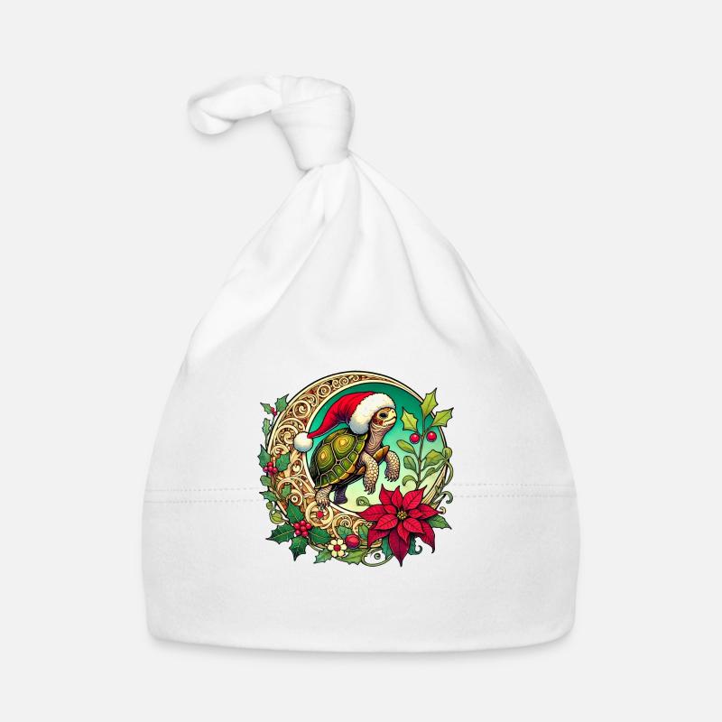 Tortue de Noël Bonnet bio Bébé