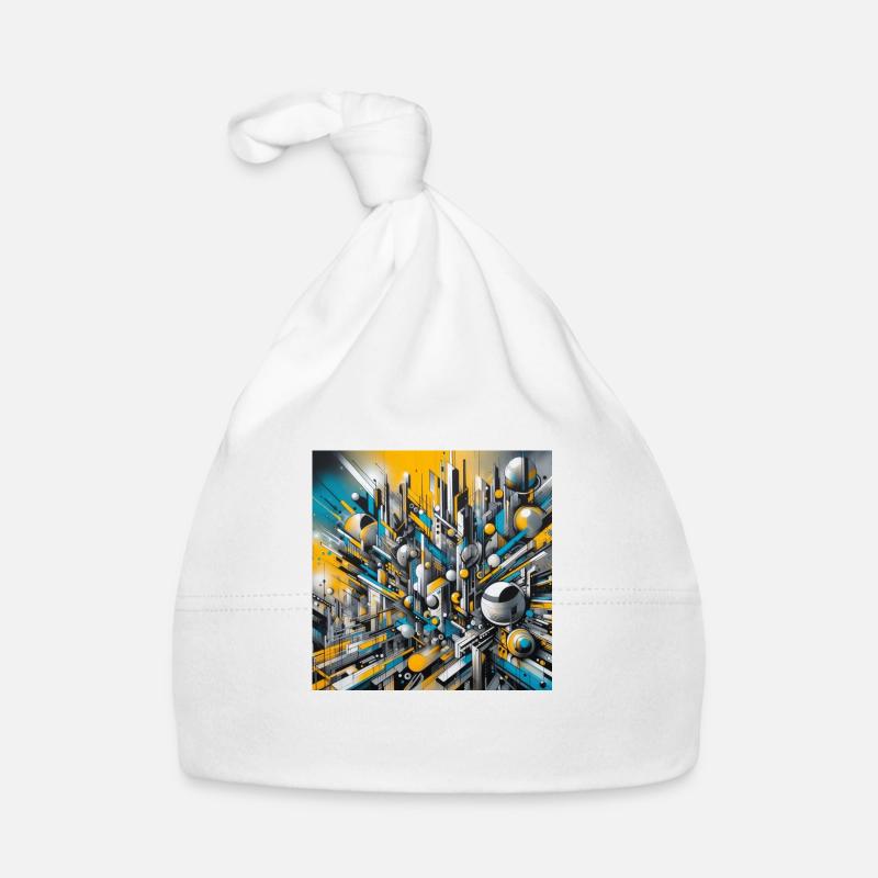 Yellow abstract Organic Baby Cap