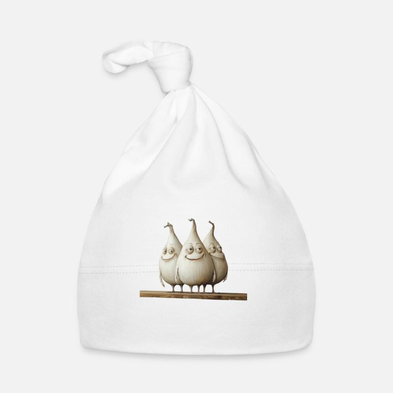Knoblauch Freunde - Baby Bio-Mütze - Weiß